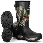 Kalkal Snake Boots for Men, Hunting Boots Waterproof Insulated Outdoor Rubber Boots, with 5mm Neoprene Anti-slip Snake Boots for Hunting Working Farming Gardening Fishing (CamoBlack,Size10)