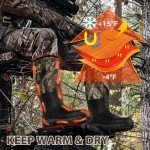 Hunthor Hunting Boots for Men, Snake Proof Rubber Waterproof Boots with Insulation and Steel Shank, 6.0mm Neoprene Warm Work Boot for Hunting, Climbing, and Outdoor Size 10