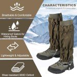 Uponauot Thicken Oxford Snake Gaiters Snake Bite Protection Gator for Lower Legs Boot Gaiters for Hiking Waterproof Hunting Boot Snow Boot Cover Adjustable Leg Gaiters for Men and Women
