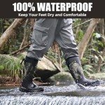 Kalkal Snake Boots for Men, Hunting Boots Waterproof Insulated Outdoor Rubber Boots, with 5mm Neoprene Anti-slip Snake Boots for Hunting Working Farming Gardening Fishing (CamoBlack,Size10)