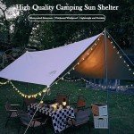 Camping Tarp with Poles, 13x9.8 Ft Camping Canopy, Waterproof Tent Tarp, Rain Shelter for Camping, Picnic,Beach, Outdoor Activities, Extra Large, Lightweight and UV Resistant, Extra Large, Grey