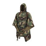 Helikon-Tex Swagman Roll Military Poncho, Bushcraft Line - Multi-Purpose Rain Poncho & Emergency Poncho - Survival and Military Gear - Woobie Blanket & Jacket (US Woodland)