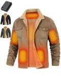 Men Heated Jacket Battery Pack Included Casual Fleece Lined Sherpa Hiking Gear Military Gift Tactical Essentials Accessories Cool Equipment Survival Stuff Ice Kayak Fishing Supplies Army Grade Vest