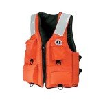 MUSTANG SURVIVAL - Classic Industrial Vest with 4 Pockets & Solas Reflective Tape (Orange - M) - USCG Approved, D-Rings, Solas reflectivity, 4 Pockets