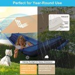 Hammock Rain Fly, 12x10FT Camping Tarp with Poles, Waterproof and Ultralight Survival Tent Tarp for Outdoors, Camping, Hiking, Picnic, Backpacking