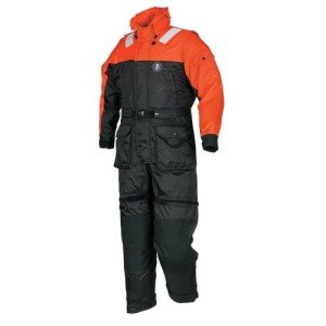 Mustang Survival Deluxe Anti-Exposure Coverall and Worksuit, Orange/Black, Large