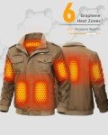 Men Heated Jacket Graphene Battery Pack Included 12v Sherpa Fleece Moto Hiking Gear Gift Essentials Accessories Cool Equipment Survival Stuff Ice Kayak Fishing Supplies Tactical Army Military Aviator