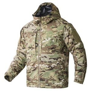 OCANXUE Men's Snow Ski Jacket Camo Tactical Warm Jacket Waterproof Hooded Coat Windproof Winter Parka with 9 Pockets CP Camo L