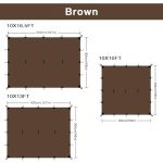 KALINCO 10X13FT Tent Tarp, Picnic Mat Camping Tarp Tent Hammock Tarp, pu Waterproof Camping tarp Tent Rain Fly Picnic Mat Survival Shelter Sunshade