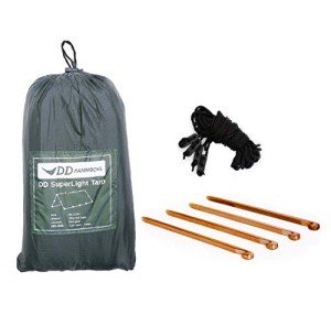 DD Hammocks Superlight Tarp (Olive Green) - 100% Waterproof - Ripstop Nylon Compact Ultralight & Multifunctional Rainfly Tarp Tent Shelter for Camping Backpacking & Hiking Adventure