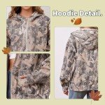 Eutten Womens Camo Zip Up Hoodie Long Sleeve Maple Leaf Print Oversized Hooded Jacket Fleece Full Zip Sweatshirt with Pockets