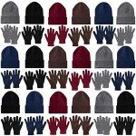 96-Pack Bulk Beanies and Gloves - 48 Winter Gloves Pairs, 48 Beanies - Bulk Supplies for Cold Weather, Emergencies, Homeless, Charity