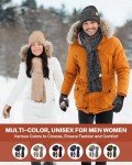 Winter Hat Gloves Scarf Set for Men Women, Mens Beanie with Fleece Lined Long Thick Scarf Touchscreen Gloves for Cold Weather, 3 in 1 Warm Gift Set(Mix-Army)