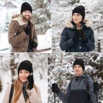 Winter Gloves Beanie Hat Set: Touch Screen Fleece Glove Soft Skull Cap Set for Men and Women for Outdoor Activities and Daily Use