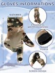 Eurzom 6 Pcs Men's Camo Fleece Hat Gloves Neck Gaiter Set Hunting Gift Warm Accessories Including Windproof Fleece Lined Beanies Full Finger Gloves Camouflage Neck Warmers for Cold Weather Outdoors