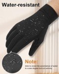 RIGWARL Soft Mens Hat and Winter Gloves Set for 32-50℉, Warm Hat and Waterproof Touchscreen Gloves for Men Women, Black