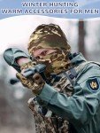 Eurzom 6 Pcs Men's Camo Fleece Hat Gloves Neck Gaiter Set Hunting Gift Warm Accessories Including Windproof Fleece Lined Beanies Full Finger Gloves Camouflage Neck Warmers for Cold Weather Outdoors