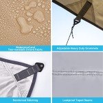 Hammock Rain Fly, 12x10FT Camping Tarp with Poles, Waterproof and Ultralight Survival Tent Tarp for Outdoors, Camping, Hiking, Picnic, Backpacking