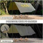 GEERTOP Camping Tarp with Poles, 14x12 ft Waterproof Tent Tarp Canopy Survival Tarp Shelter Rain Fly for Camping, Picnic, Beach, Festival, Outdoor Activities, Extra Large
