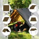 KALINCO 10X13FT Tent Tarp, Picnic Mat Camping Tarp Tent Hammock Tarp, pu Waterproof Camping tarp Tent Rain Fly Picnic Mat Survival Shelter Sunshade