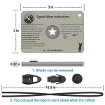 Luca Elf Aid Signal Mirror 2 x 3 Inch, Military Grade Survival Mirror, 3 in 1 Hiking Camping Mirror with Compass and Whistle for Outdoor Adventure Emergency SOS Small Mirror (1pcs)