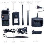 BAOFENG BF-F8HP PRO (UV-5R 7th Gen) 8W Tri Band Two-Way Radio - VHF/1.25M/UHF, IP54, 1000 Channels, GPS, Aviation Band Scanner, NOAA Weather Mode, USB-C Rechargeable Battery