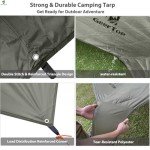 GEERTOP Large Camping Tent Tarp 17 x 10ft Portable Hammock Rain Fly Tarp with Poles Waterproof Backpacking Hammock Tarp for Outdoor Travelling