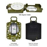 GUCOO Military Lensatic Compass for Hiking Survival Camping Hunting Gifts Army Waterproof Pocket Compass for Men Magnetic Map Metal Tactical Large Navigation Tritium Compass with Mirror