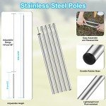 Hammock Rain Fly, 12x10FT Camping Tarp with Poles, Waterproof and Ultralight Survival Tent Tarp for Outdoors, Camping, Hiking, Picnic, Backpacking