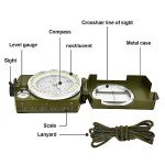 GUCOO Military Lensatic Compass for Hiking Survival Camping Hunting Gifts Army Waterproof Pocket Compass for Men Magnetic Map Metal Tactical Large Navigation Tritium Compass with Mirror