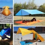 TRIWONDER Hammock Rain Fly Waterproof Tarp Camping Tent Footprint Ground Cloth Backpacking Tarp Camp Shelter Sunshade Mat for Outdoor Hiking Beach Picnic (Orange, M - 118 x 86in)
