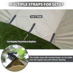 GEERTOP Camping Tarp with Poles, 14x12 ft Waterproof Tent Tarp Canopy Survival Tarp Shelter Rain Fly for Camping, Picnic, Beach, Festival, Outdoor Activities, Extra Large
