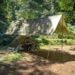 GEERTOP Large Camping Tent Tarp 17 x 10ft Portable Hammock Rain Fly Tarp with Poles Waterproof Backpacking Hammock Tarp for Outdoor Travelling