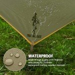 FREE SOLDIER Waterproof Portable Tarp Multifunctional Outdoor Camping Traveling Awning Backpacking Tarp Shelter Rain Tarp (Brown 10×10.5ft)