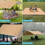 Hammock Rain Fly, 12x10FT Camping Tarp with Poles, Waterproof and Ultralight Survival Tent Tarp for Outdoors, Camping, Hiking, Picnic, Backpacking