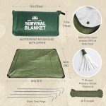 Monterra Insulated Tarp, Emergency Survival Blanket, 60” x 84”, Heavy Duty Waterproof Groundsheet, Camping, Thermal Space Blanket, Reflective Bivvy Shelter.