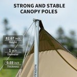 Naturehike Camping Tent Tarp,Camping Awning with Poles,Tent Canopy Rain Fly, Camping Sun Shelter for 8-10 Person Camping, Party, Picnic, Family Camping
