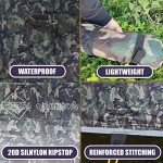 Onewind 12ft Camo Camping Tarp, Billow Tarp Shelter Lightweight and Waterproof Hammock Rainfly for Stealth Camping, Army, Military and Bushcraft, Easy to Setup with Tent Pegs and Guyline, Camouflage