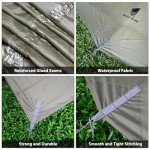GEERTOP Camping Tarp with Poles, 14x12 ft Waterproof Tent Tarp Canopy Survival Tarp Shelter Rain Fly for Camping, Picnic, Beach, Festival, Outdoor Activities, Extra Large