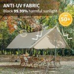Naturehike Camping Tent Tarp,Camping Awning with Poles,Tent Canopy Rain Fly, Camping Sun Shelter for 8-10 Person Camping, Party, Picnic, Family Camping
