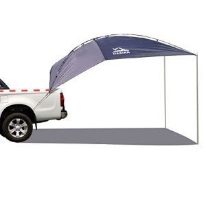 Versatility Camping Tent for Truck Bed,SUV RVing, Van,Trailer and Overlanding Portable Teardrop Awning Canopy Tear Resistant Tarp with 2 Sandbag