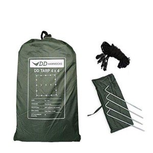 DD Hammocks - DD Tarp 4x4 - Olive Green (13ft x 13ft) - 100% Waterproof Lightweight & Multifunctional Rainfly Square Tarp Tent Group Shelter for Camping Bushcraft & Scouts