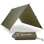 AquaQuest Guide Camping Tarp - Ultralight Tent Cover or Rain Fly - Waterproof Camping Gear Must Haves for Hiking, Hammock, Bivy & Survival, 10 x 10 ft, Olive Drab