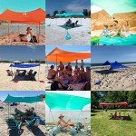 Red Suricata Family Beach Tent & Beach Canopy, UPF50 Sun Beach Shade, Sunshade with 4 Aluminum Poles, 4 Pole Anchors & Sand Shovel, Large & Portable Sun Shelter Tarp (Large, Black)