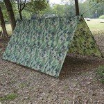 Camping Tent Tarp Waterproof, Multi-Function Tent Tarp Shelter 100 x 145 cm Hammock Rain Fly Shade Tarp 210T Printed Clot Heavy Duty Shade Sail Sun Canopy for Outdoor