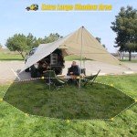 AYAMAYA Car Awning Camping Tarp Tailgate - 14 x 16 FT Extra Large Car Tent Tarp with 2 Poles Included, Multifunctional Waterproof Rain Fly Sun Shelter Canopy for SUV Truck Jeep Outdoor Activities