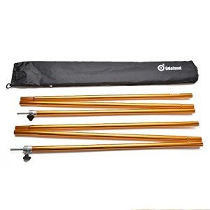 Odoland Adjustable Tarp Poles, Telescoping Aluminum Tarp and Tent Poles Set of 2, Collapsible Lightweight Poles for Camping, Backpacking, Hammocks, Sun Shade Shelters, and Awnings