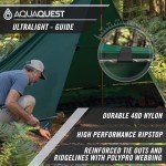 AquaQuest Guide Camping Tarp - Ultralight Tent Cover or Rain Fly - Waterproof Camping Gear Must Haves for Hiking, Hammock, Bivy & Survival, 10 x 10 ft, Olive Drab