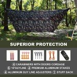 Onewind 12ft Camo Camping Tarp, Billow Tarp Shelter Lightweight and Waterproof Hammock Rainfly for Stealth Camping, Army, Military and Bushcraft, Easy to Setup with Tent Pegs and Guyline, Camouflage