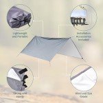 smartpeas Camping Tarp - 118''Lx118''W - Outdoor Lightweight Tarpaulin Protection for Sunlight - Tent Tarps for Camping, Gardening, Construction, and More -Gray